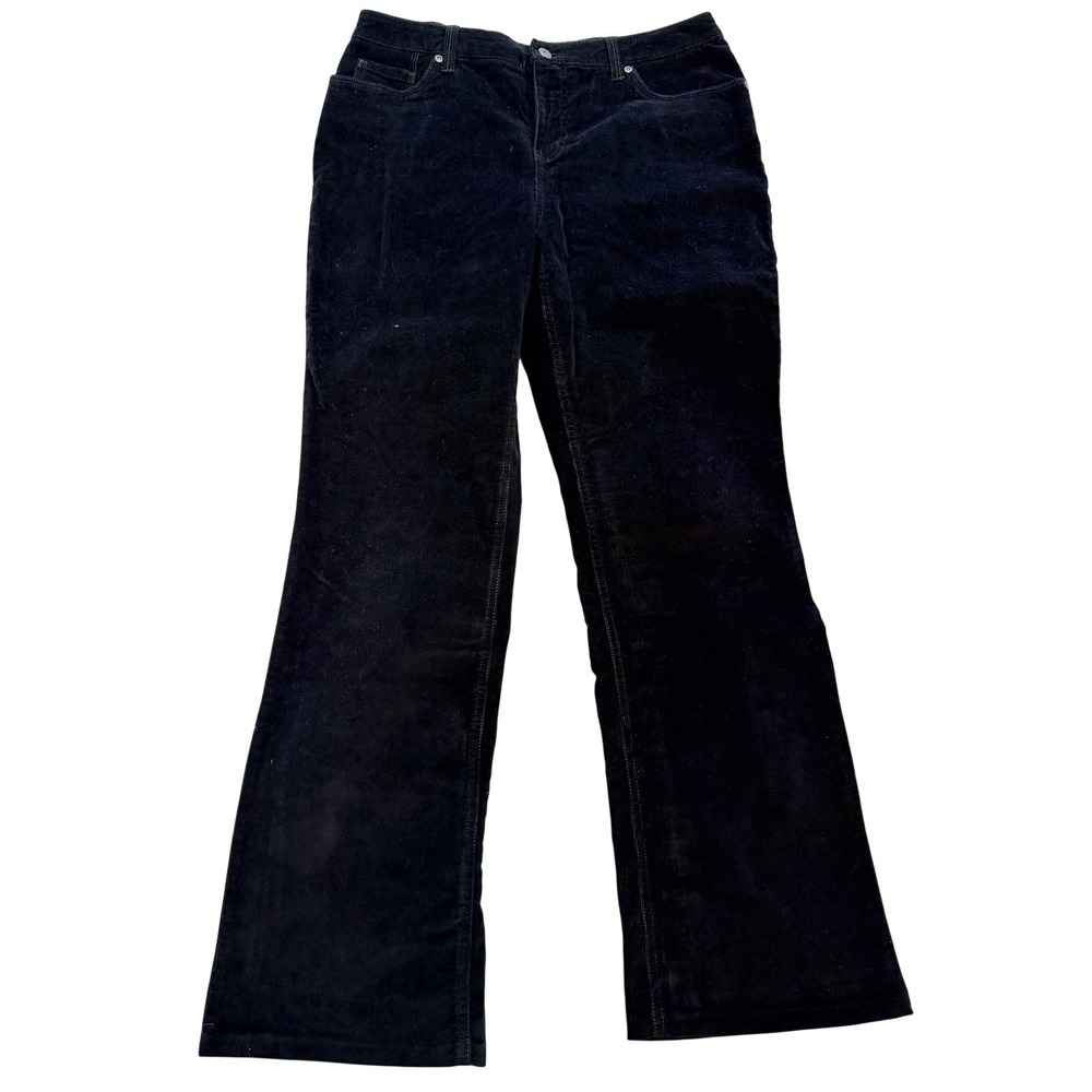 Sonoma Pants Womens 10 Black Corduroy Bootcut Stretch Casual Khakis Pockets